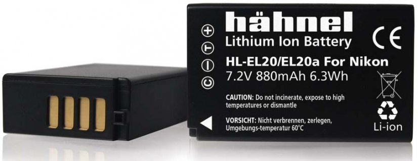 Hähnel HL-EL20, Nikon EN-EL20 880mAh, 7.2V, 6.3Wh