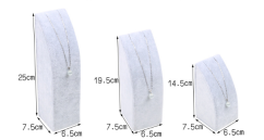 Hranol, stojánek, dekolt na šperky 14,5cm šedý samet (A17SS)