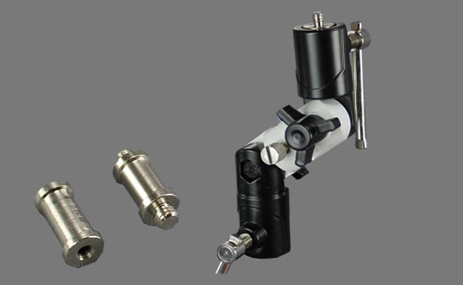 forDSLR hliníkový dvoukloubový držák blesku a deštníku