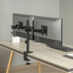 Držiak monitora Brateck LDT66-CO24 stolný pre 2 monitory, čierny