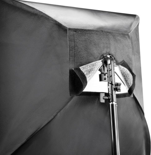 Walimex držiak 4 bleskov so softboxom 60cm + biely difúzny dáždnik