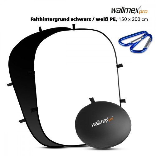 Walimex pro 2in1 Foldable Background Black/White, 150 x 200 cm