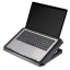 Chladicí stojan Hama pro notebook Black Metal, naklápěcí, 2 ventilátory, modré podsvícení, tichý