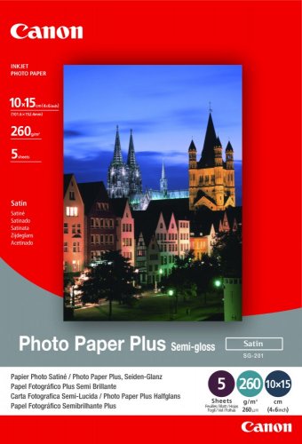 Canon SG-201 Fotopapier Plus Seidenglanz 10 x 15 cm, 5 Blatt