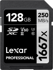 Lexar SDXC Pro 1667X UHS-II U3 R250/W120 (V60) 128G