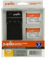 Jupio set 2x EN-EL19 für Nikon, 700 mAh + Ladegerät