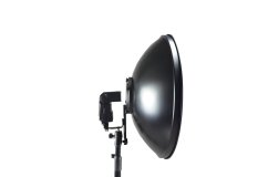Beauty dish 55cm s voštinou pro systémové blesky, stříbrný
