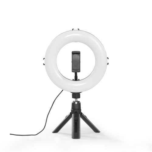 Hama SpotLight Smart 80 II, kruhové LED světlo 8", držák na mobilní telefon, dálková spoušť, stolní stativ