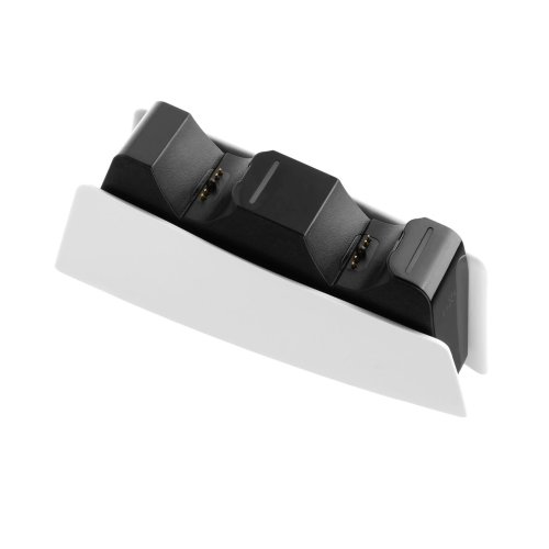 Dokovací stanice FIXED pro dva bezdrátové ovladače DualSense PlayStation 5, černo-bílá