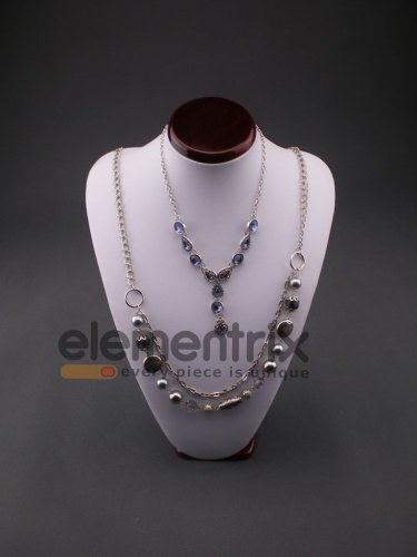 Állvány, Display, Ékszerállvány 36cm Magasságú Fehér Bőr (D01)