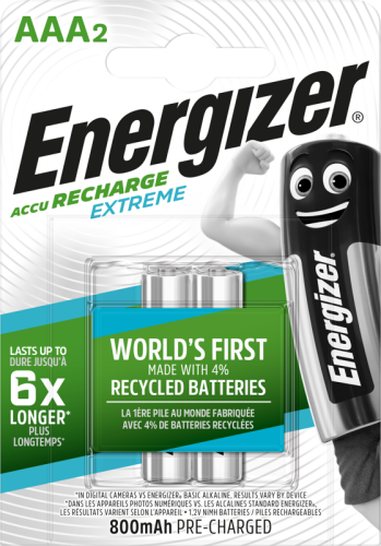 Energizer Recharge Extreme Eco AAA 800mAh 2 pack