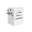 Adaptér FIXED Cestovné pre EÚ, UK a USA/AUS, s 3xUSB-C a 2xUSB výstupom, GaN, PD 65W, biely