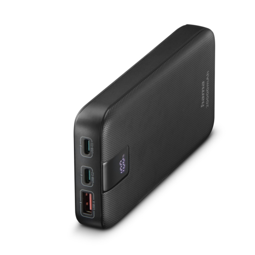 Hama PD 20 powerbank, 20000 mAh, 3 výstupy: 2x USB-C, 1x USB-A, LED displej, PD, Qualcomm