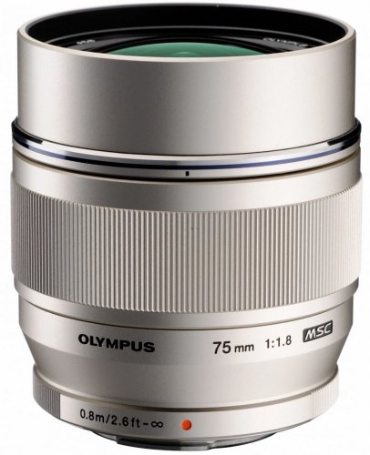 Olympus M.Zuiko Digital ED 75mm f/1,8 stříbrný