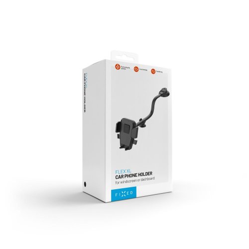 FIXED Iconiq Flex XL tartó üvegre vagy műszerfalra, fekete