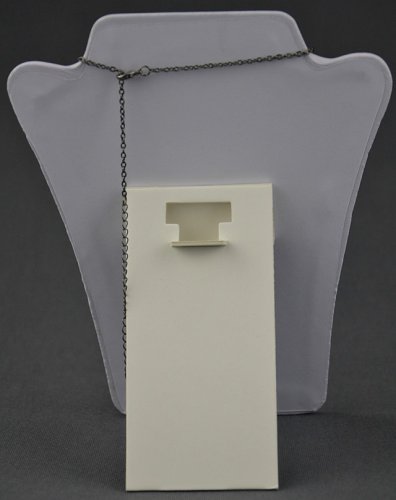 Jewelry stand 22cm white leather