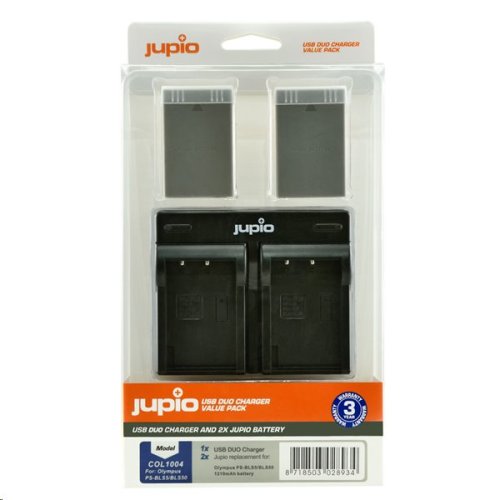 Jupio set 2x PS-BLS5 / PS-BLS50 pro Olympus, 1.210 mAh + duální nabíječka Jupio set 2x PS-BLS5 / PS-BLS50 pro Olympus, 1.210 mAh + duální nabíječka