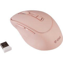Myš Yenkee YMS 2080PK SLIDER, optická, bezdrôtová, dobíjacia, 2400 DPI, ružová