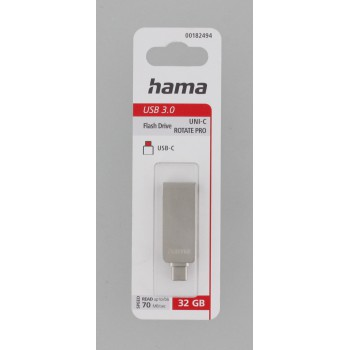 Hama USB flash disk Uni C Rotate Pro, USB-C 3.1, 32 GB, 70 MB/s