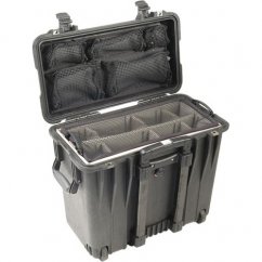 Peli™ Case 1444 Case with Adjustable Velcro Partitions with Lid Organizer (Black)