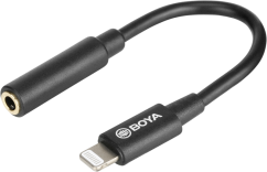 Boya BY-K3 / 3.5mm Female TRS to Male Lightning Adapter Cable (20cm)