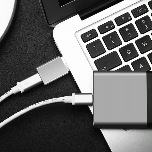 FIXED Link Redukce USB-C na USB-A, šedá