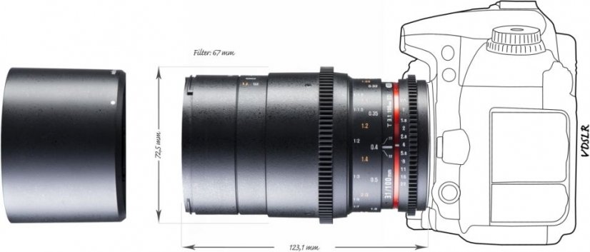 Walimex pro 100mm T3.1 Makro Video DSLR Lens for Canon EF