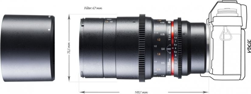 Walimex pro 100mm T3.1 Makro Video DSLR Lens for Sony E