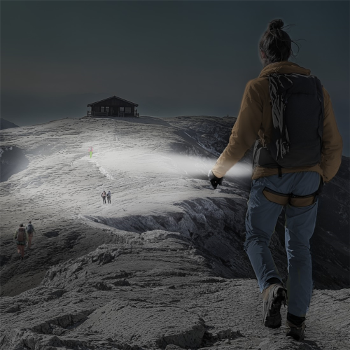 Hama FLX1000 LED svítilna, hliníková, 1000 lm / 270 m, 4 režimy + SOS, IP44, zoom, karabinka, baterie