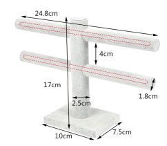 Křížový stojánek na šperky šedý, výška 17cm