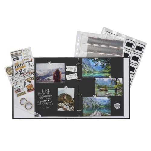 Hama NEGATIVE 4 kroužkový pořadač, šířka hřbetu 39 mm, černý