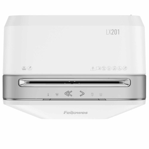 Aktenvernichter Fellowes LX 201 P-5, Querschnitt 2x12mm, 12 Blatt, 22l, Kreditkarte, weiß Aktenvernichter Fellowes LX 201 P-5, Querschnitt 2x12mm, 12 Blatt, 22l, Kreditkarte, weiß