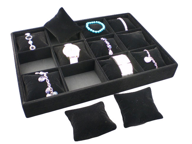1x Kiállító Armbandok, Órák és Egyéb Ékszerek Számára, Fekete (POLBOX) 1x Kiállító Armbandok, Órák és Egyéb Ékszerek Számára, Fekete (POLBOX)