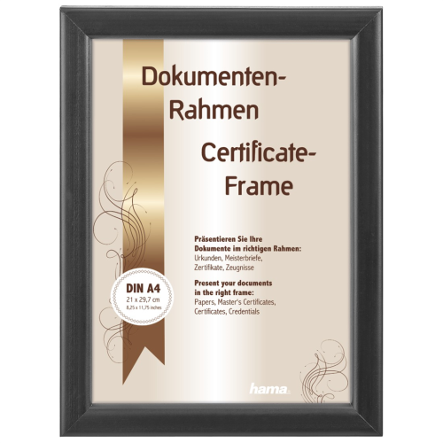 Dřevěný rám Hama BELLA, černý, 21x29,7 cm (formát A4)