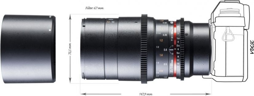 Walimex pro 100mm T3.1 Makro Video DSLR Lens for MFT