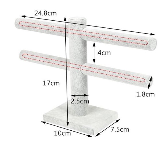 Křížový stojánek na šperky černý, výška 17cm