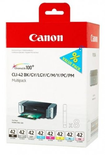 Canon CLI-42 BK/GY/LGY/C/M/Y/PC/PM Multipack mit 8 Tinten