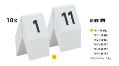Erkennungsschilder Securit TABLE SIGNS Nummern 31-40, 10 Stück