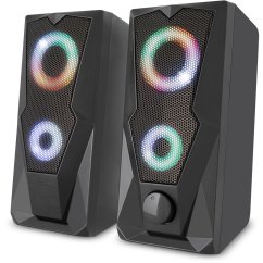 Repro Yenkee YSP 2003RGB, 2.0, 6W, Jack 3,5mm, USB, podsvietené, čierne