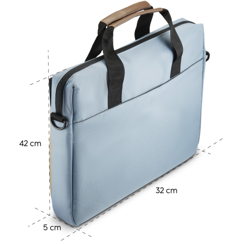 Hama Silvan, brašna na notebook, pro 40-41 cm (15,6-16,2"), recyklovaný polyester, béžová/bledě modrá