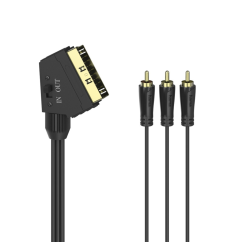 Hama AV kábel SCART - 3 tekercs 1,5m, IN/OUT