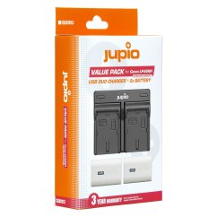 Set Jupio 2x Baterie LP-E6NH ULTRA 2600mAh + USB Duální Nabíječka pro Canon