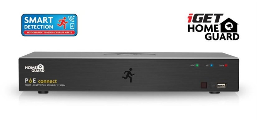 Kamerový set iGET HOMEGUARD HGNVK85304 s napájením PoE, 8kanálový NVR + 4x HGNVK930CAM FHD kamera
