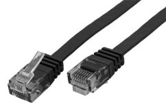 Patch kábel UTP cat 6, 5m plochý - černý