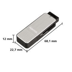 Hama čtečka karet USB 3.0 SD/microSD (stříbrná)
