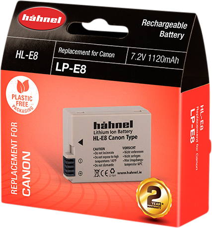 Hähnel HL-E8, Canon LP-E8, 1120mAh, 7.2V, 8.1Wh