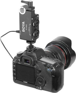 BOYA BY-MA2 Dual channel XLR audio mixer for DSLRs & camcorders