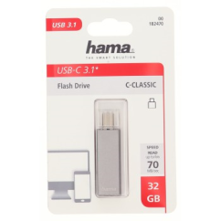 Hama USB flash disk UNI-C Classic, USB-C 3.1, 32 GB, 70 MB/s