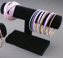 Black velvet bracelet stand