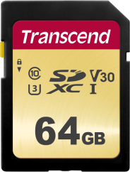 Transcend Gold 500S SD UHS-I U3, MLC (V30) R95/W60 64GB